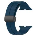 For Apple Watch 46mm / 49mm / 45mm / 44mm xDfind Solid Color Magnetic Buckle Silicone Watch Band(Dark Blue) - 3
