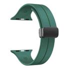 For Apple Watch 46mm / 49mm / 45mm / 44mm xDfind Solid Color Magnetic Buckle Silicone Watch Band(Pine Green) - 2