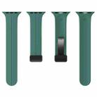 For Apple Watch 46mm / 49mm / 45mm / 44mm xDfind Solid Color Magnetic Buckle Silicone Watch Band(Pine Green) - 3