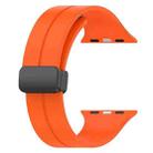 For Apple Watch 42mm / 41mm / 40mm / 38mm xDfind Solid Color Magnetic Buckle Silicone Watch Band(Orange) - 3