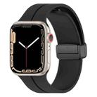 For Apple Watch 42mm / 41mm / 40mm / 38mm xDfind Solid Color Magnetic Buckle Silicone Watch Band(Black) - 1