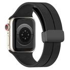 For Apple Watch 42mm / 41mm / 40mm / 38mm xDfind Solid Color Magnetic Buckle Silicone Watch Band(Black) - 2