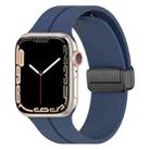 For Apple Watch 42mm / 41mm / 40mm / 38mm xDfind Solid Color Magnetic Buckle Silicone Watch Band(Midnight Blue) - 1