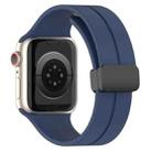 For Apple Watch 42mm / 41mm / 40mm / 38mm xDfind Solid Color Magnetic Buckle Silicone Watch Band(Midnight Blue) - 2