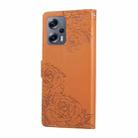 For Xiaomi Poco X4 GT Rose Flower Embossed 3-Card Slots Leather Phone Case(Brown) - 3