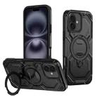 For iPhone 16 Plus Cooling MagSafe Holder Phone Case(Black) - 1