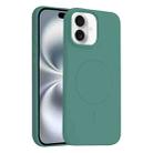For iPhone 16 Plus Liquid Silicone Magsafe Phone Case with AI Camera Control Button(Green) - 1
