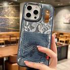 For iPhone 13 Pro Denim Leather Pocket Design Phone Case(Royal Blue) - 1