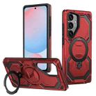 For Samsung Galaxy S24 FE 5G Cooling MagSafe Holder Phone Case(Red) - 1