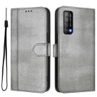 For Huawei Enjoy 20 SE / Huawei P Smart 2021 Line Splicing Buckle Retro Leather Phone Case(Grey) - 2