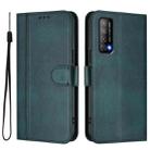 For Huawei Enjoy 20 SE / Huawei P Smart 2021 Line Splicing Buckle Retro Leather Phone Case(Dark Green) - 2