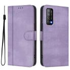 For Huawei Enjoy 20 SE / Huawei P Smart 2021 Line Splicing Buckle Retro Leather Phone Case(Purple) - 2