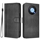 For Huawei Enjoy 50 Pro / Huawei Nova Y90 Line Splicing Buckle Retro Leather Phone Case(Black) - 2