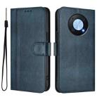 For Huawei Enjoy 50 Pro / Huawei Nova Y90 Line Splicing Buckle Retro Leather Phone Case(Dark Blue) - 2