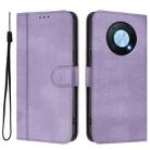 For Huawei Enjoy 50 Pro / Huawei Nova Y90 Line Splicing Buckle Retro Leather Phone Case(Purple) - 2
