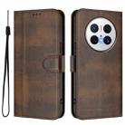 For Huawei Mate 70 Line Splicing Buckle Retro Leather Phone Case(Brown) - 2
