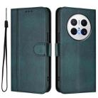 For Huawei Mate 70 Pro Line Splicing Buckle Retro Leather Phone Case(Dark Green) - 2