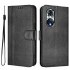 For Huawei Nova 9 Line Splicing Buckle Retro Leather Phone Case(Black) - 2