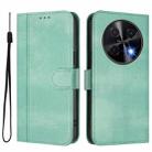 For Huawei nova 12i Global Line Splicing Buckle Retro Leather Phone Case(Mint Green) - 2