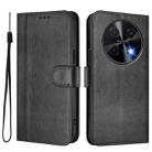 For Huawei nova 12i Global Line Splicing Buckle Retro Leather Phone Case(Black) - 2