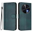 For Huawei nova 12i Global Line Splicing Buckle Retro Leather Phone Case(Dark Green) - 2