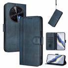 For Huawei nova 12i Global Line Splicing Buckle Retro Leather Phone Case(Dark Blue) - 1