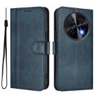 For Huawei nova 12i Global Line Splicing Buckle Retro Leather Phone Case(Dark Blue) - 2