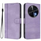 For Huawei nova 12i Global Line Splicing Buckle Retro Leather Phone Case(Purple) - 2