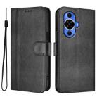 For Huawei Nova 12s Global Line Splicing Buckle Retro Leather Phone Case(Black) - 2