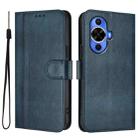 For Huawei Nova 12s Global Line Splicing Buckle Retro Leather Phone Case(Dark Blue) - 2