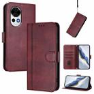 For Huawei Nova 13 / Nova 12 Line Splicing Buckle Retro Leather Phone Case(Wine Red) - 1