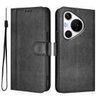 For Huawei Pura 70 Pro / Pura 70 Pro+ Line Splicing Buckle Retro Leather Phone Case(Black) - 2