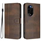 For Huawei Nova 13 Pro Line Splicing Buckle Retro Leather Phone Case(Brown) - 2
