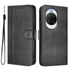 For Huawei nova 14 Ultra Line Splicing Buckle Retro Leather Phone Case(Black) - 2
