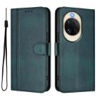 For Huawei nova 14 Line Splicing Buckle Retro Leather Phone Case(Dark Green) - 2