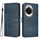 For Huawei nova 14 Line Splicing Buckle Retro Leather Phone Case(Dark Blue) - 2