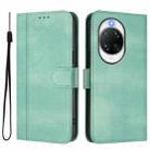 For Huawei nova 14 Pro Line Splicing Buckle Retro Leather Phone Case(Mint Green) - 2