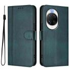 For Huawei nova 14 Pro Line Splicing Buckle Retro Leather Phone Case(Dark Green) - 2