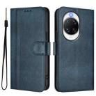 For Huawei nova 14 Pro Line Splicing Buckle Retro Leather Phone Case(Dark Blue) - 2