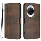 For Huawei nova 14 Pro Line Splicing Buckle Retro Leather Phone Case(Brown) - 2
