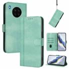 For Honor 50 Lite Line Splicing Buckle Retro Leather Phone Case(Mint Green) - 1