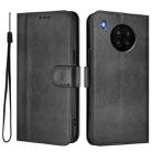 For Honor 50 Lite Line Splicing Buckle Retro Leather Phone Case(Black) - 2