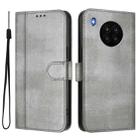 For Honor 50 Lite Line Splicing Buckle Retro Leather Phone Case(Grey) - 2