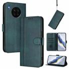 For Honor 50 Lite Line Splicing Buckle Retro Leather Phone Case(Dark Green) - 1