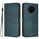 For Honor 50 Lite Line Splicing Buckle Retro Leather Phone Case(Dark Green) - 2