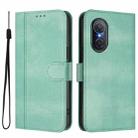 For Honor 50 SE Line Splicing Buckle Retro Leather Phone Case(Mint Green) - 2