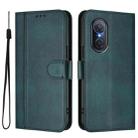 For Honor 50 SE Line Splicing Buckle Retro Leather Phone Case(Dark Green) - 2