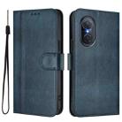 For Honor 50 SE Line Splicing Buckle Retro Leather Phone Case(Dark Blue) - 2