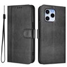 For Honor 60 SE Line Splicing Buckle Retro Leather Phone Case(Black) - 2