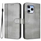 For Honor 60 SE Line Splicing Buckle Retro Leather Phone Case(Grey) - 2